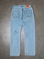 levi's 501 jean with repairs and sashiko