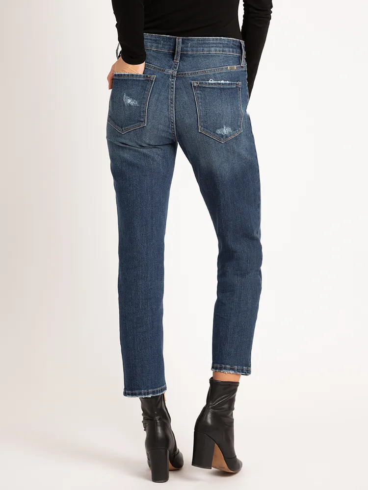 mid-rise slim straight jean