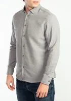 solid melange  flannel shirt