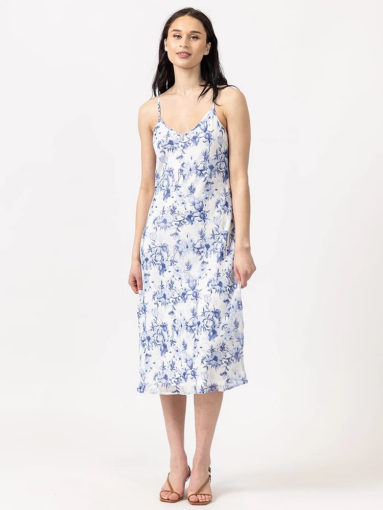 floral chiffon slip dress