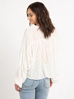 irina eyelet batwing blouse