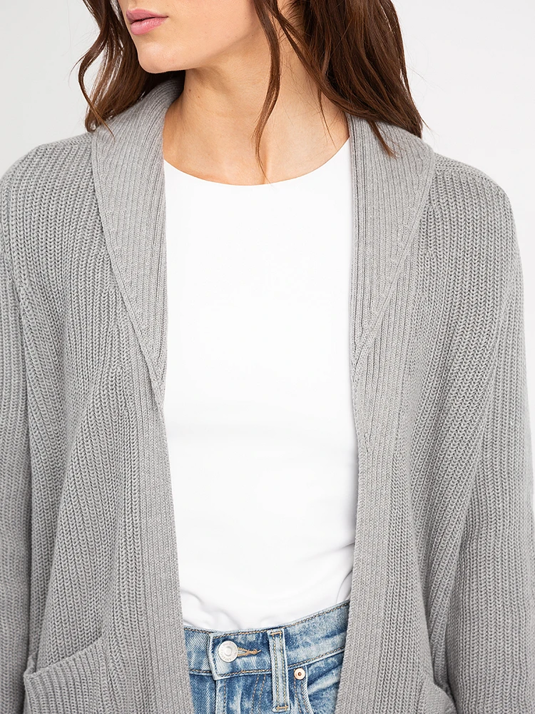 theresa shawl collar open cardigan