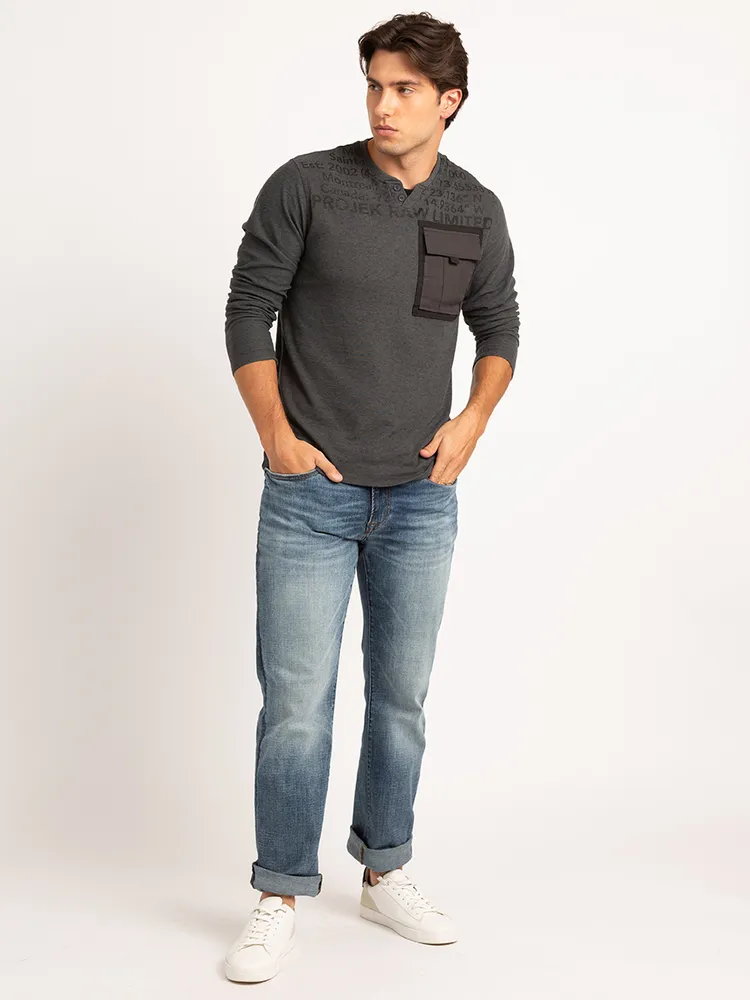 henley with chest pocket