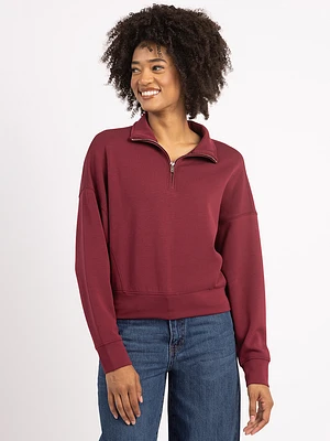 mailyn 1/2 zip mock neck sweatshirt