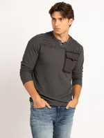 henley with chest pocket