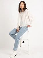 irina eyelet batwing blouse