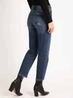 mid-rise slim straight jean