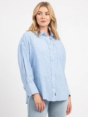 emma long sleeve button front shirt