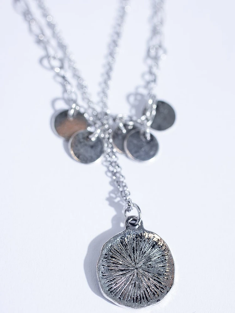 rose coin double layer necklace