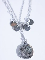 rose coin double layer necklace