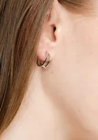 double row posted hoop earrings