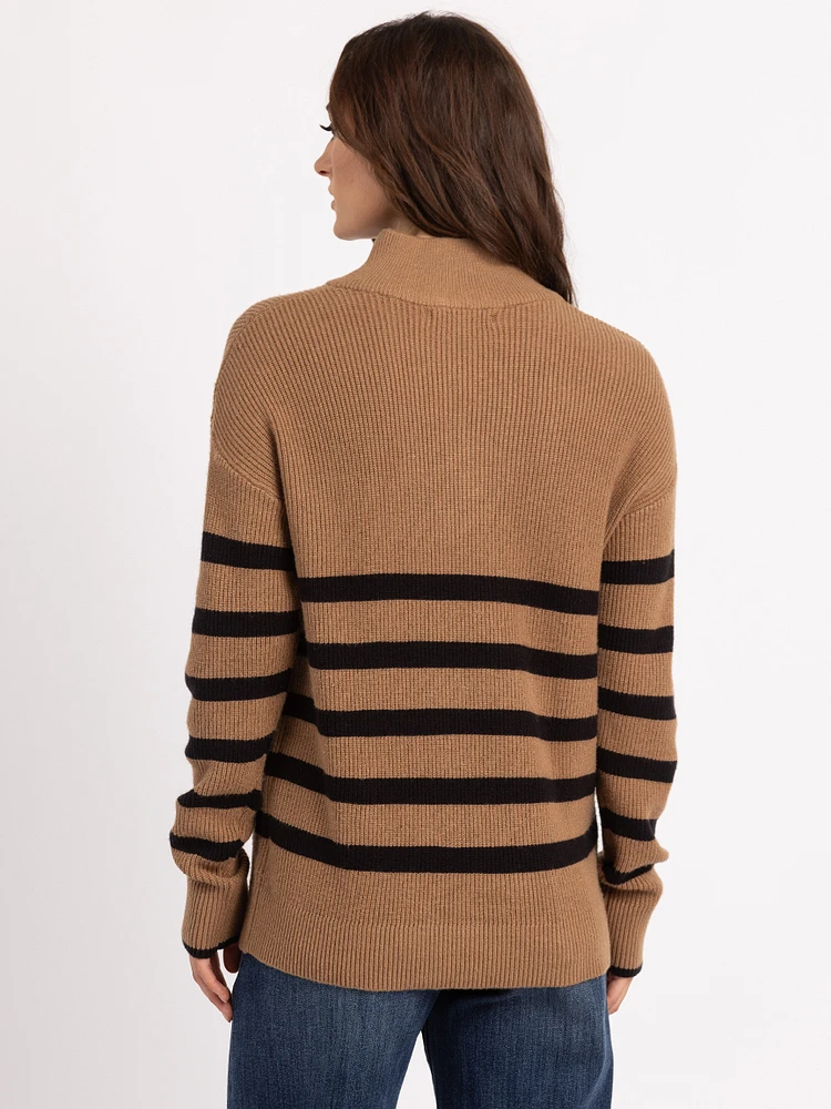 mauren 1/4 zip mock neck sweater