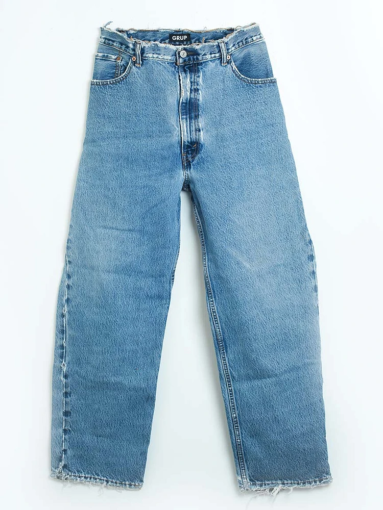 levi's 501 jean with repairs and sashiko