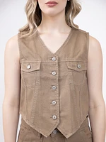 mattie twill vest hazelwood