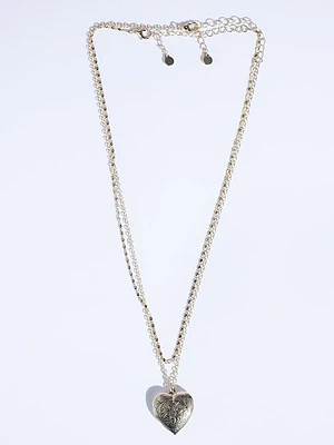 vintage heart locket necklace