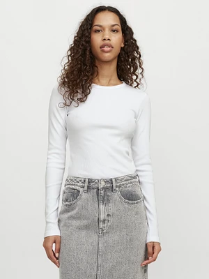 freya crewneck ribbed long sleeve top