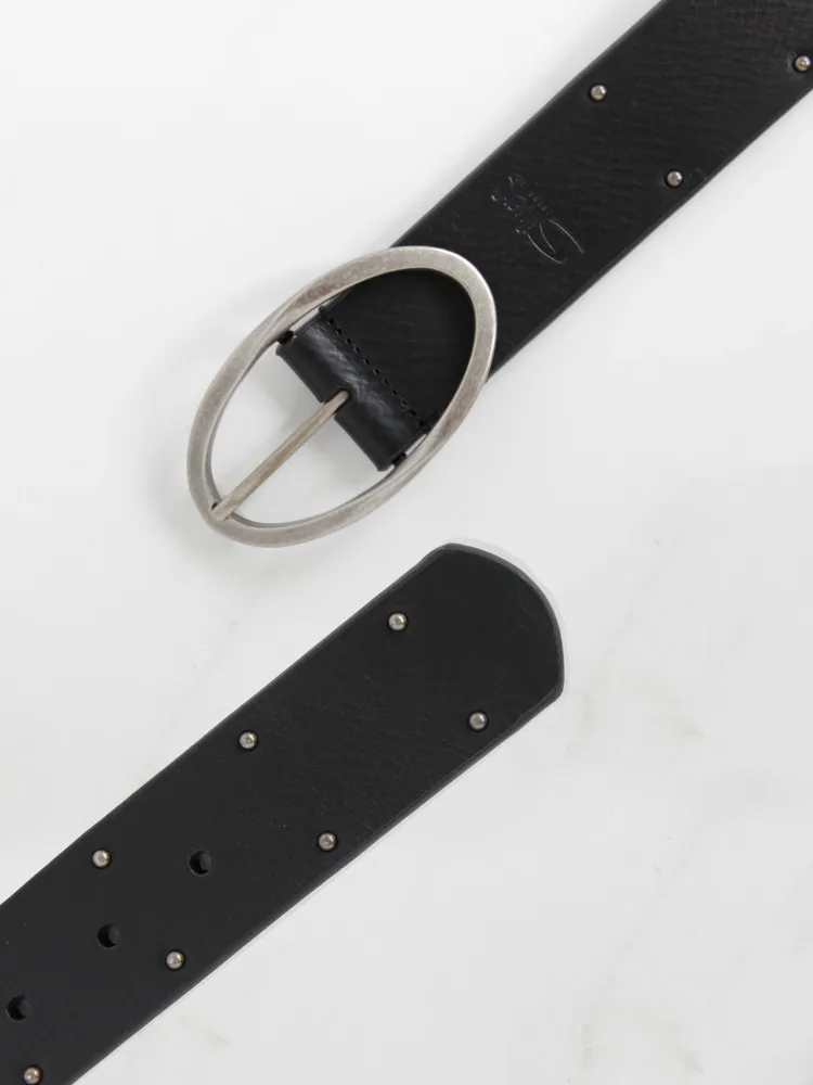 women's leather belt with studs