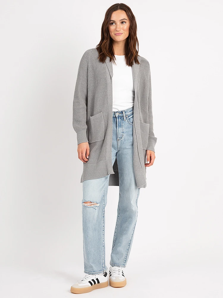 theresa shawl collar open cardigan