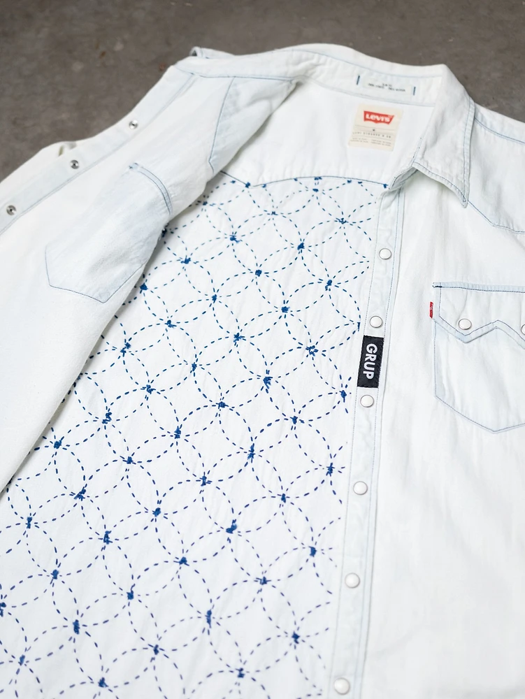 levi's sawtooth denim shirt with sashiko