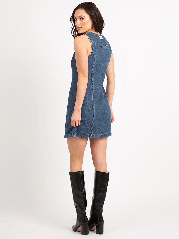 thora denim mini dress