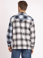 colourblock plaid overshirt