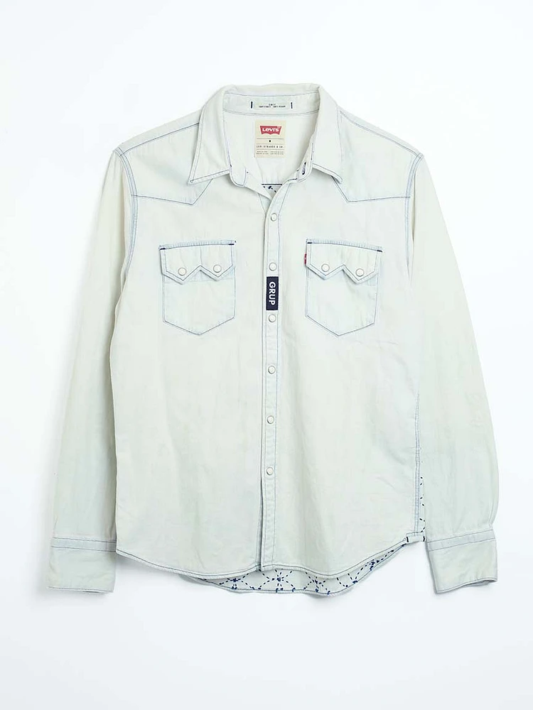 levi's sawtooth denim shirt with sashiko