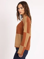 luciana crew neck plaid sweater