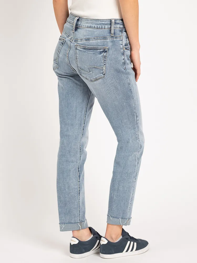 boyfriend mid rise slim leg jeans