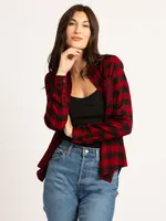 lily plaid button front shirt