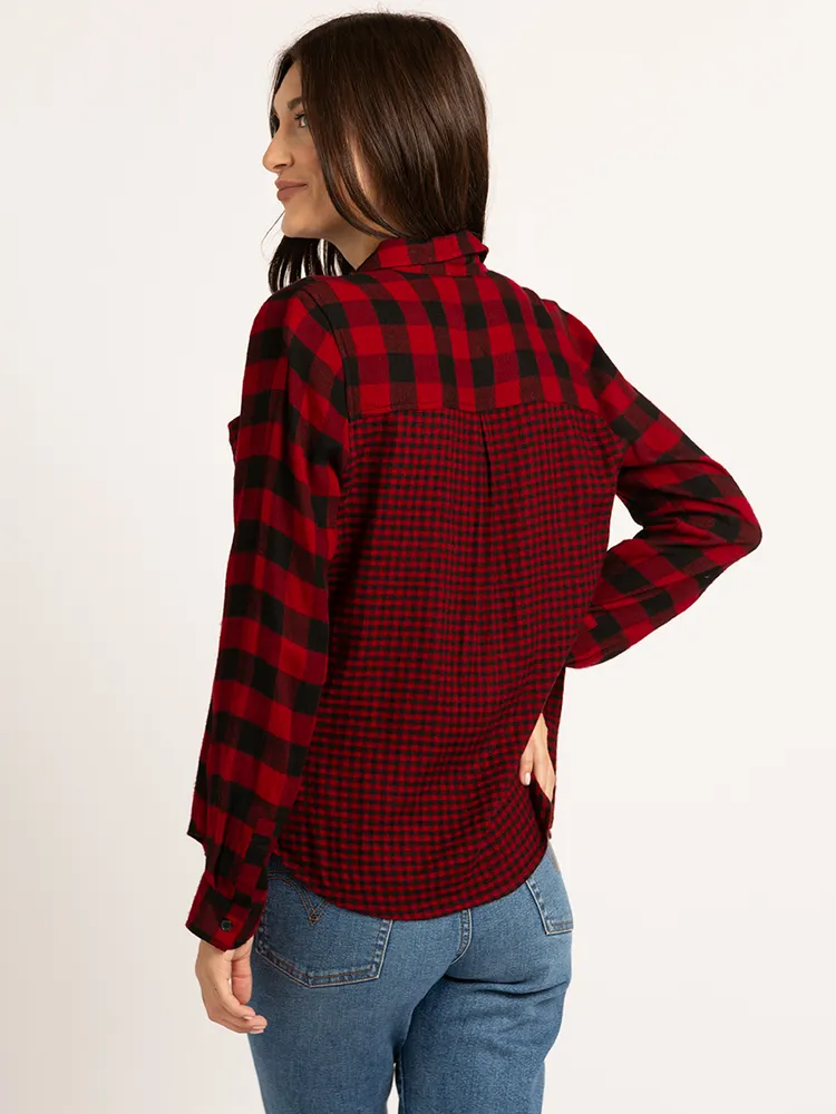 lily plaid button front shirt