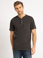 murray washed henley t with pocket