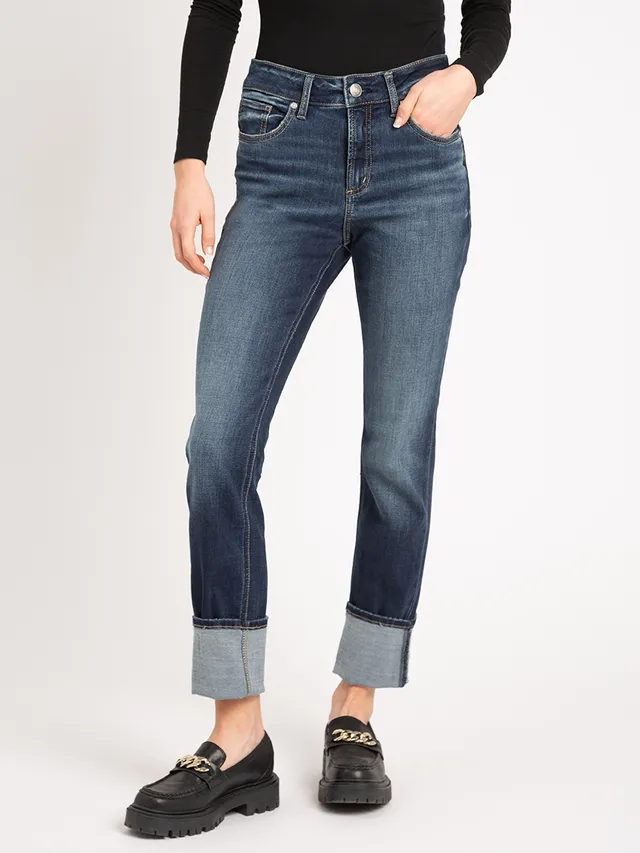 Stevie Straight-Leg Jean with Split Hem