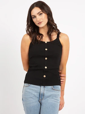 guilty faux button front tank