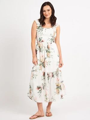 gretchen tiered ruffled strap maxi