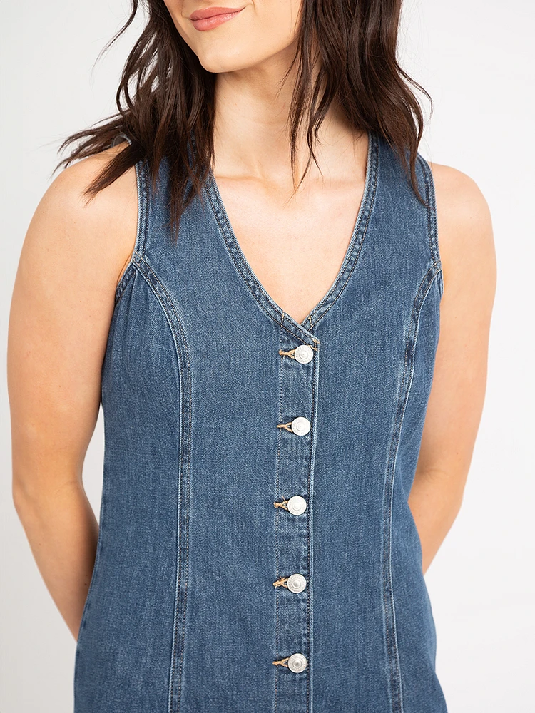 thora denim mini dress