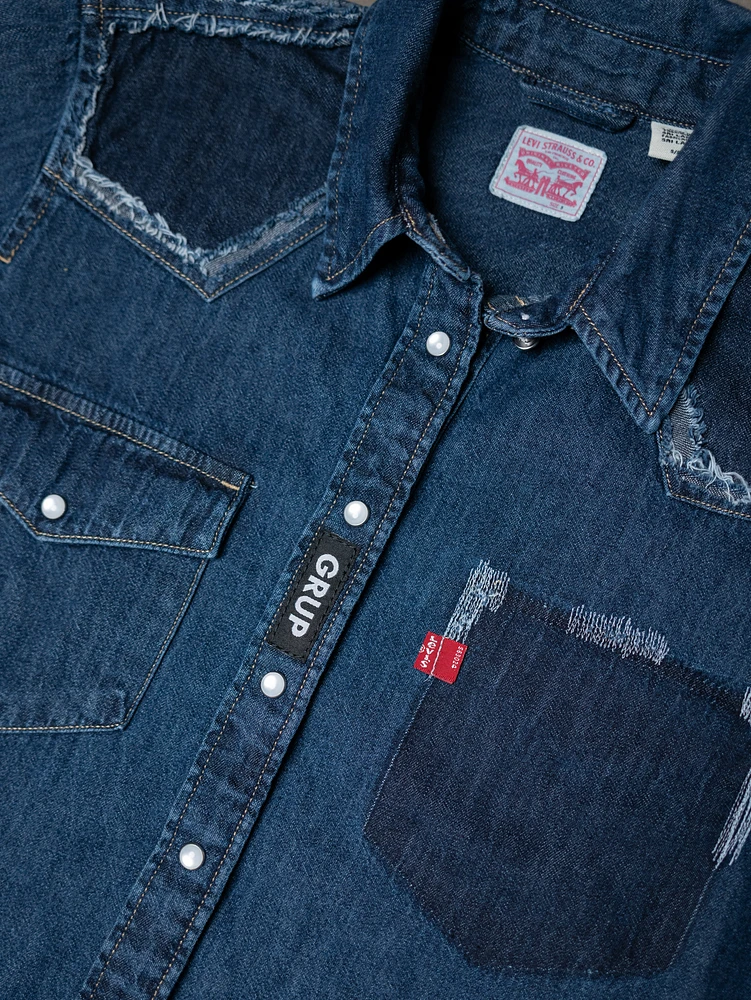 levi's pearl snap denim shirt