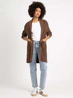 theresa shawl collar open cardigan