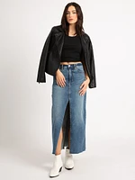 denim maxi skirt