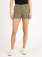 high rise chino midi short