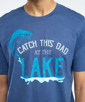 catch this dad at the lake tee