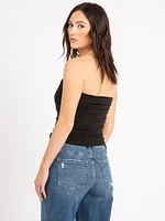 ruched side tube top