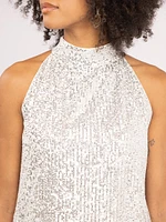 opal halter neck sequins tank