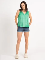 kalinda vneck burn out tank top