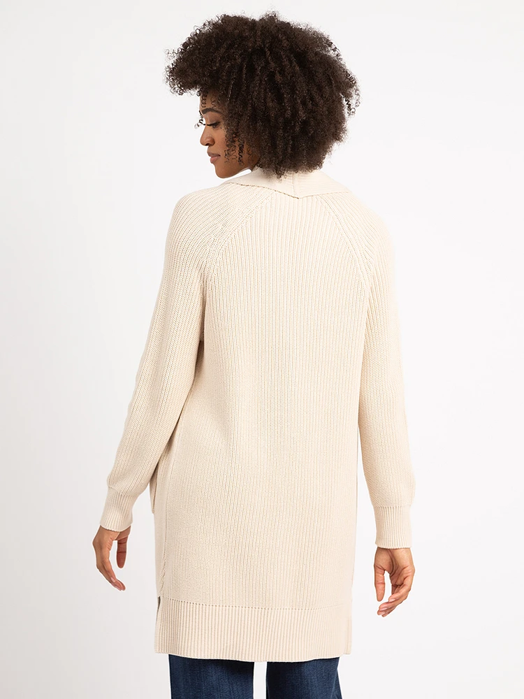 theresa shawl collar open cardigan