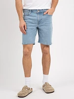 light wash denim short