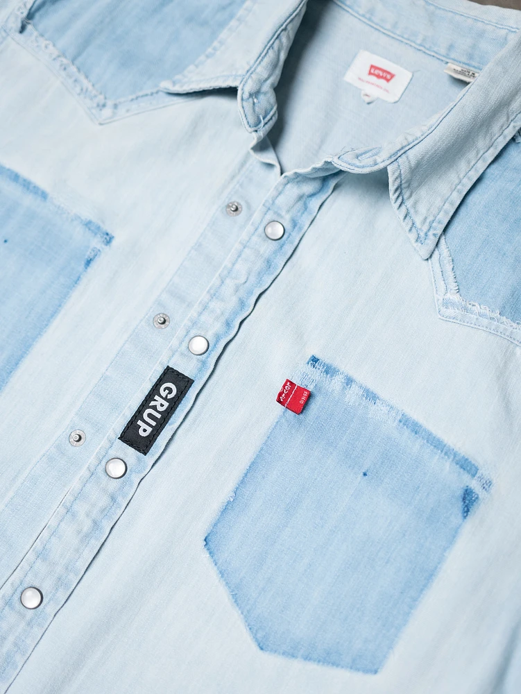 levi's short sleeve barstow denim shirt