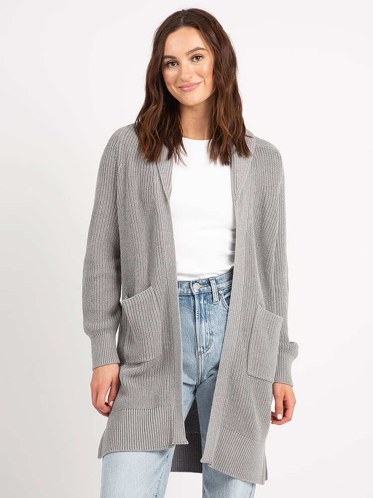 theresa shawl collar open cardigan