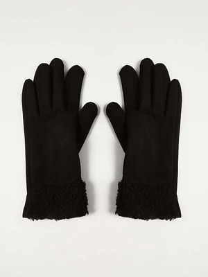 women's faux suede gloves