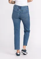 smart denim high rise straight leg jeans