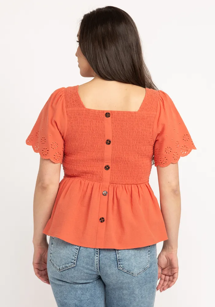 amidala eyelet sleeve peplum